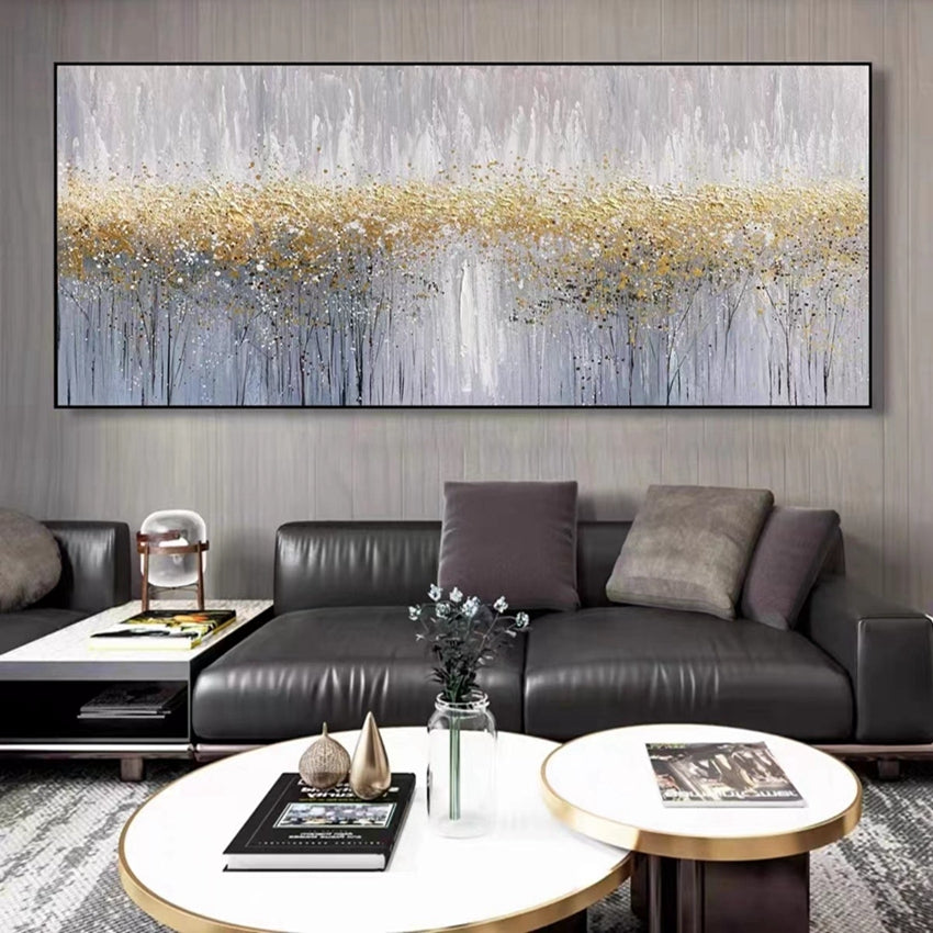 Abstract Foil Artwork Modern Decor Oil Painting On Canvas Lanscaple Pure Hand-painted Pictures Unframed 0 - Tophatter Daily Deals