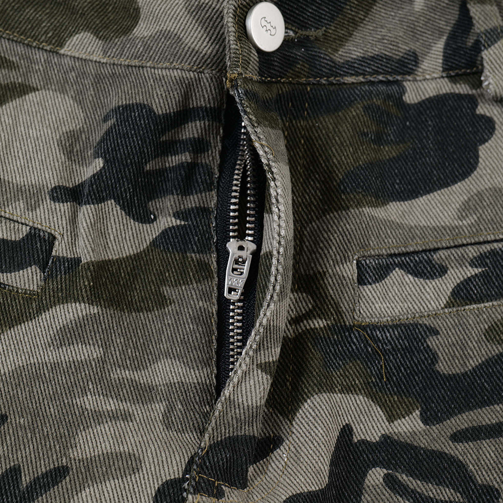 American Retro Camouflage Bell-bottom Pants Men 0 - Tophatter Daily Deals
