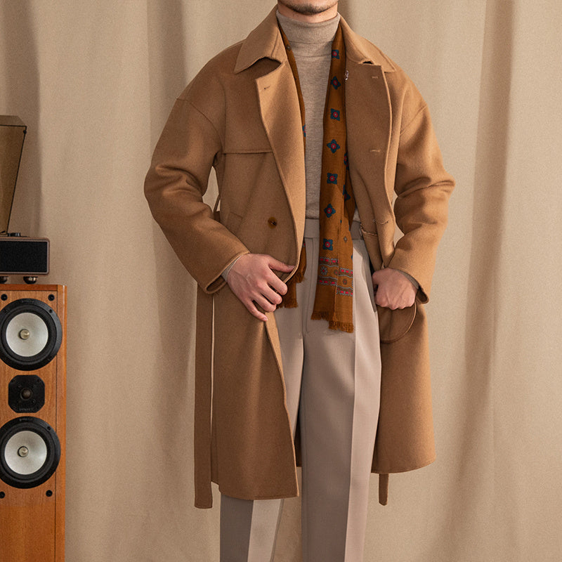 Warm Mens Mid-Length Coat - Drop Shoulder, Wool, Winter 3D Changing Face Moving Picture Frame - Tophatter Daily Deals