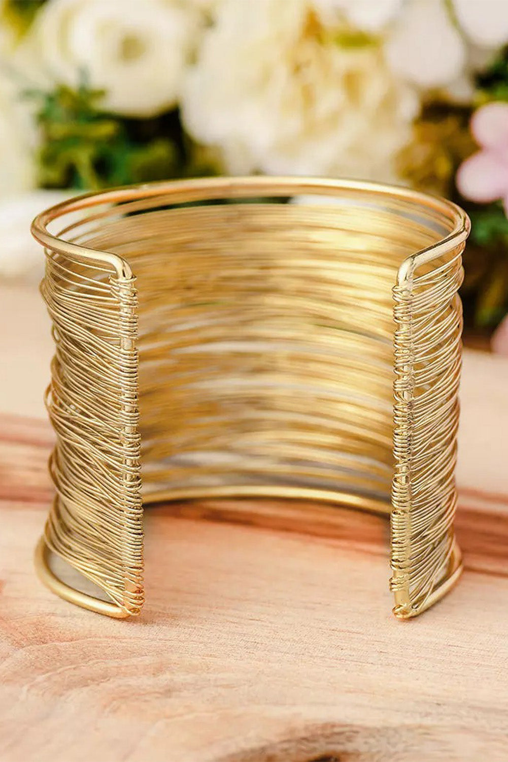 Gold Casual Metal Open Cuff Layered Wire Bracelet Bracelets - Tophatter Daily Deals