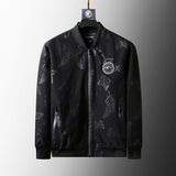 BLACK Plus Size Loose Clothes Men's Stand-up Collar Jacket Black butterfly 0 - Tophatter Daily Deals