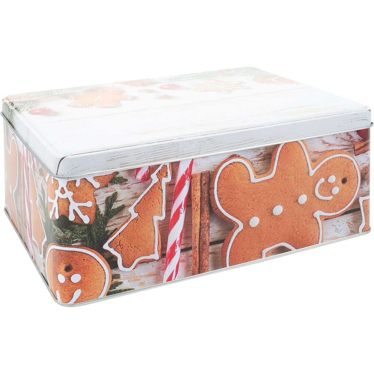 Set of 3 Gingerbread Christmas Storage Tins | Festive Rectangle Nesting Tins Tin - Tophatter Daily Deals