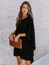 Single Shoulder Kimono Sleeve Mini Dress Casual Dresses - Tophatter Daily Deals