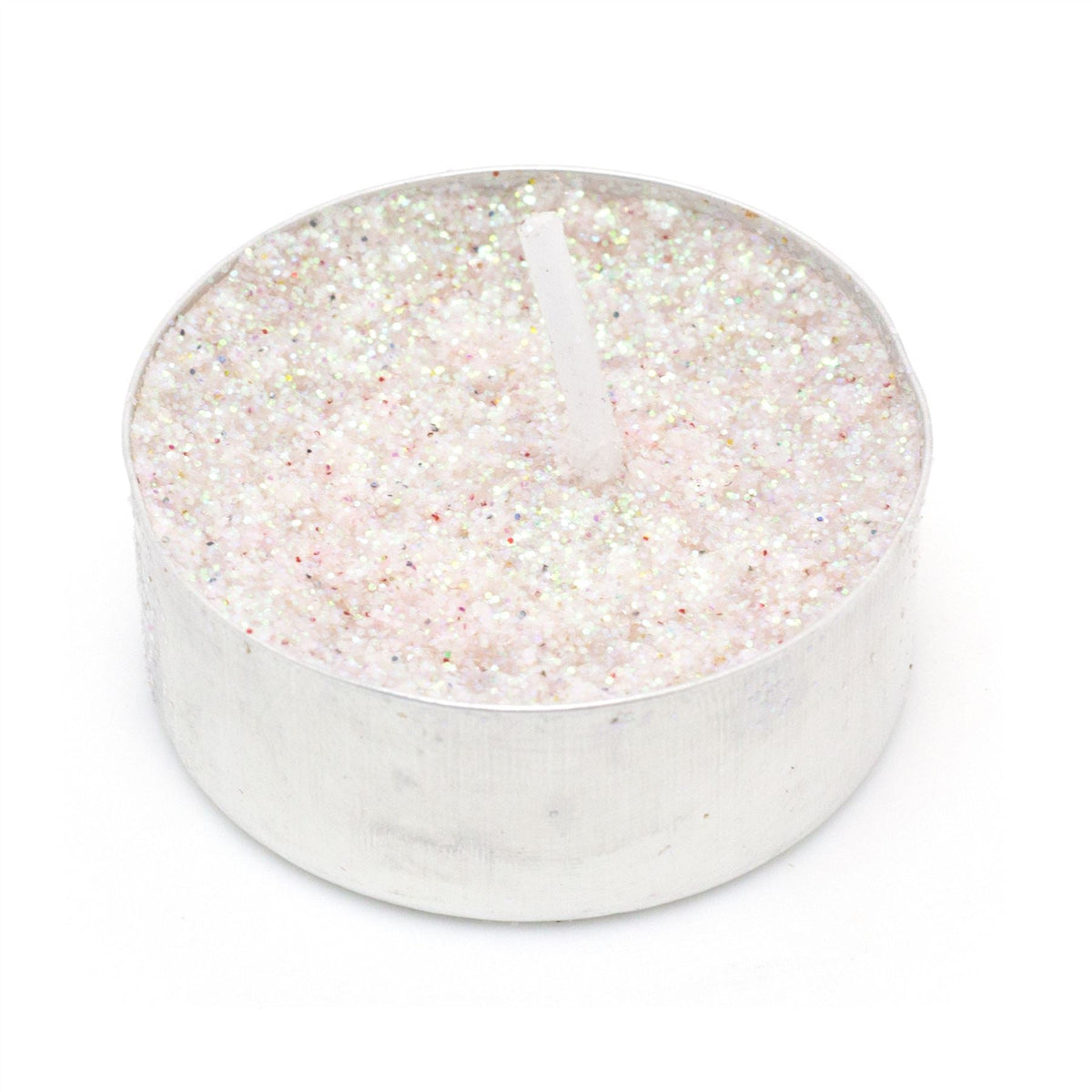 Pack Of 8 Silver Glitter Tealight Candles | Unscented Candle Tealights | Wedding Christmas Tealight Candles Candle - Tophatter Daily Deals
