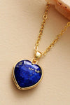 Natural Stone Heart Pendant Necklace Necklaces - Tophatter Daily Deals