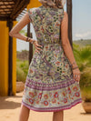 Perfee Printed Tie Neck Sleeveless Dress Casual Dresses - Tophatter Daily Deals