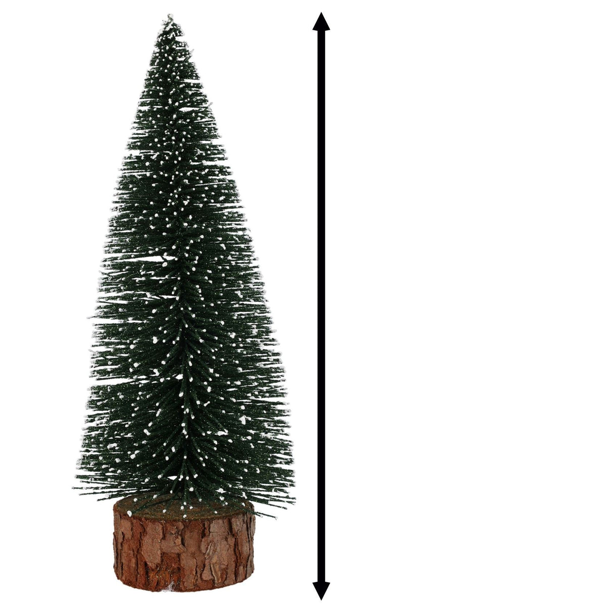 Medium Snowy Green Bottle Brush Christmas Tree | Snow-Flocked Pine Tree - 25cm Ornament - Tophatter Daily Deals