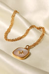 Inlaid Shell Square Pendant Necklace Necklaces - Tophatter Daily Deals