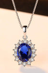 Synthetic Sapphire Pendant 925 Sterling Silver Necklace Blueberry One Size Necklaces - Tophatter Daily Deals