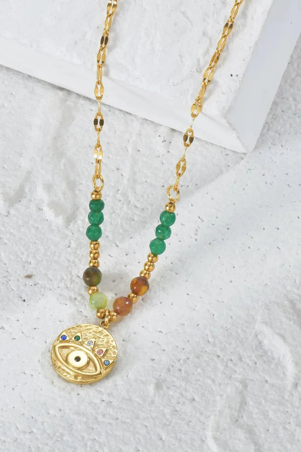 Evil Eye Design 18K Gold Plated Pendant Necklace Necklaces - Tophatter Daily Deals
