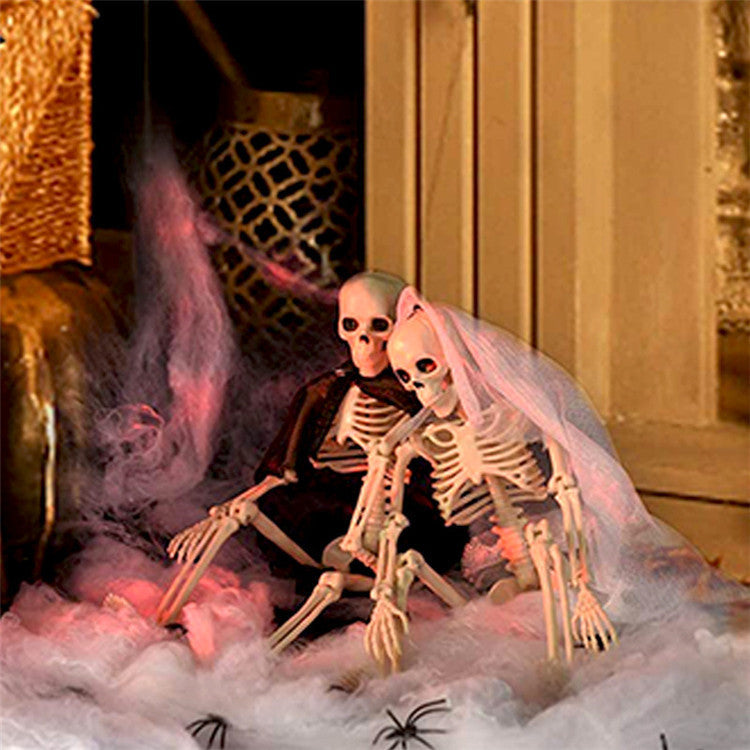 Halloween Plastic Skeleton Couple Props Wedding Veil Decor 3D Changing Face Moving Picture Frame - Tophatter Daily Deals