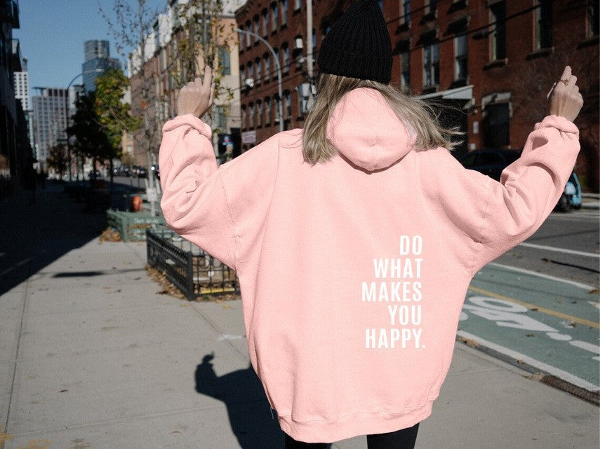 Oversized Women's Hoodie - Loose Back Print, Polyester Pink red white text 3D Changing Face Moving Picture Frame - Tophatter Daily Deals