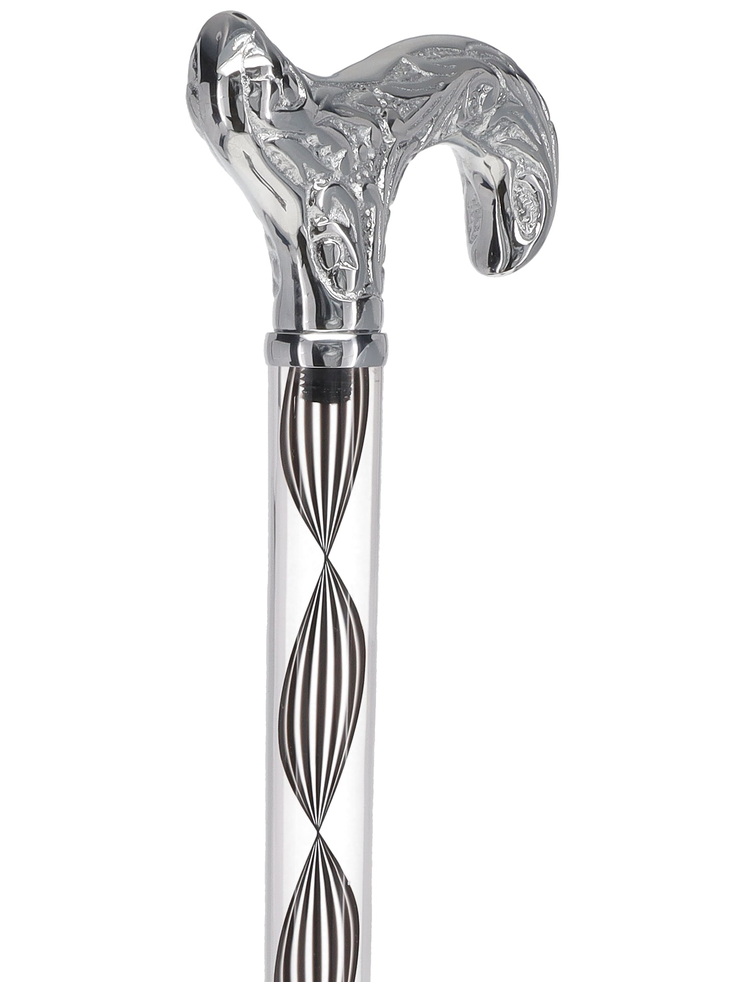 Crystal Elegance Chrome Derby Cane with Invisible Acrylic Shaft Options Clear Lucite Walking Canes - Tophatter Daily Deals