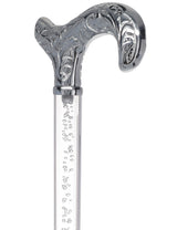 Crystal Elegance Chrome Derby Cane with Invisible Acrylic Shaft Options Clear Lucite Walking Canes - Tophatter Daily Deals