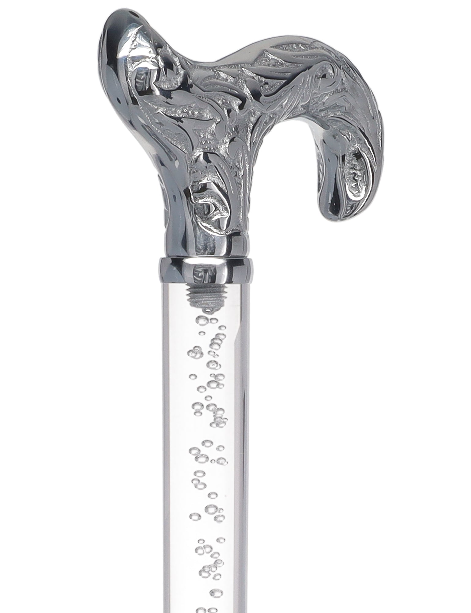 Crystal Elegance Chrome Derby Cane with Invisible Acrylic Shaft Options Clear Lucite Walking Canes - Tophatter Daily Deals