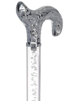 Crystal Elegance Chrome Derby Cane with Invisible Acrylic Shaft Options Clear Lucite Walking Canes - Tophatter Daily Deals