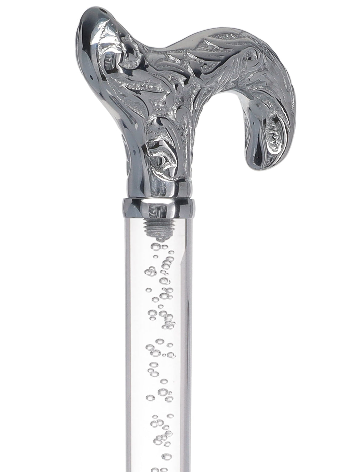 Crystal Elegance Chrome Derby Cane with Invisible Acrylic Shaft Options Clear Lucite Walking Canes - Tophatter Daily Deals