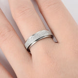 Stainless Steel Spinner Ring, Frosted Anxiety Fidget Band, 6 mm Rings - Tophatter Daily Deals