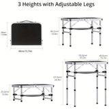 Folding Camping Table Adjustable Height Outdoor Recreation > Camping > Camp Furniture - Tophatter Daily Deals