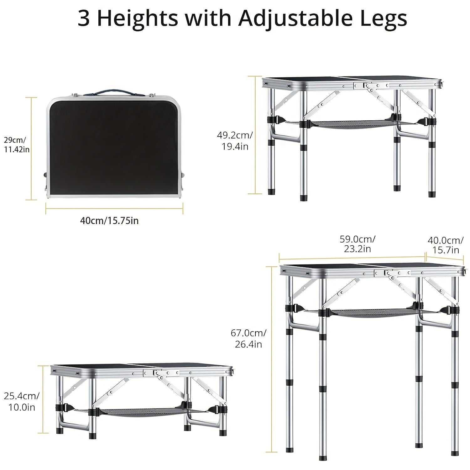 Folding Camping Table Adjustable Height Outdoor Recreation > Camping > Camp Furniture - Tophatter Daily Deals