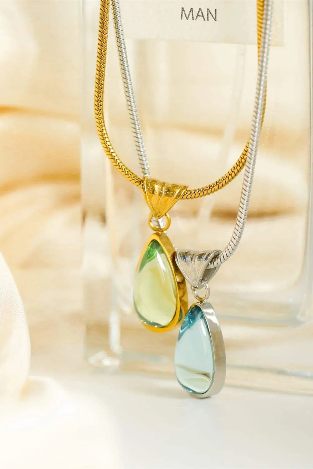 Teardrop Shape Titanium Steel Pendant Necklace Necklaces - Tophatter Daily Deals