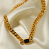 Zircon 18K Gold-Plated Chunky Chain Necklace Necklaces - Tophatter Daily Deals