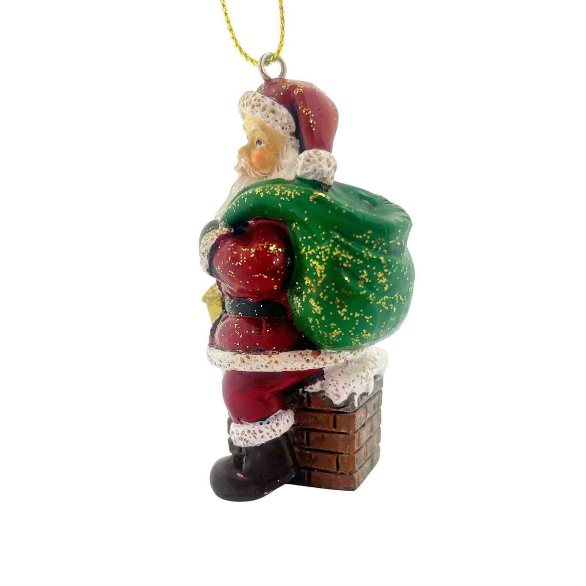 Santa On Chimney Resin Hanging Christmas Tree Decoration, Gisela Graham 8cm Tree Decoration - Tophatter Daily Deals