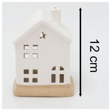 White Ceramic LED House | Christmas Village Light Up House Festive Ornament Ornament - Tophatter Daily Deals