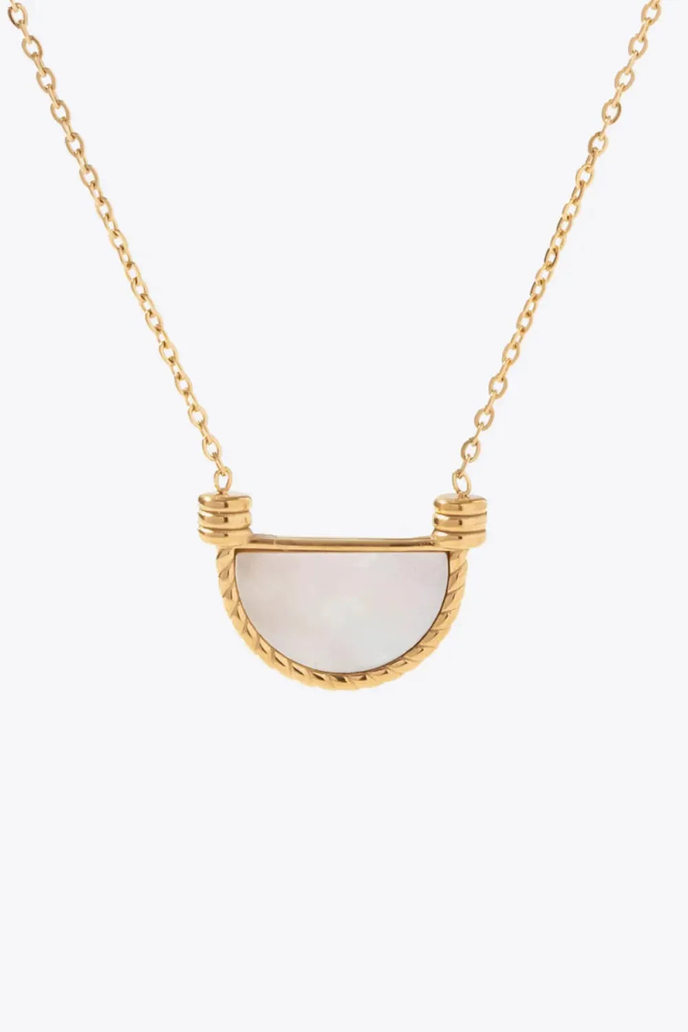 Stainless Steel Semi Circle Pendant Necklace Necklaces - Tophatter Daily Deals