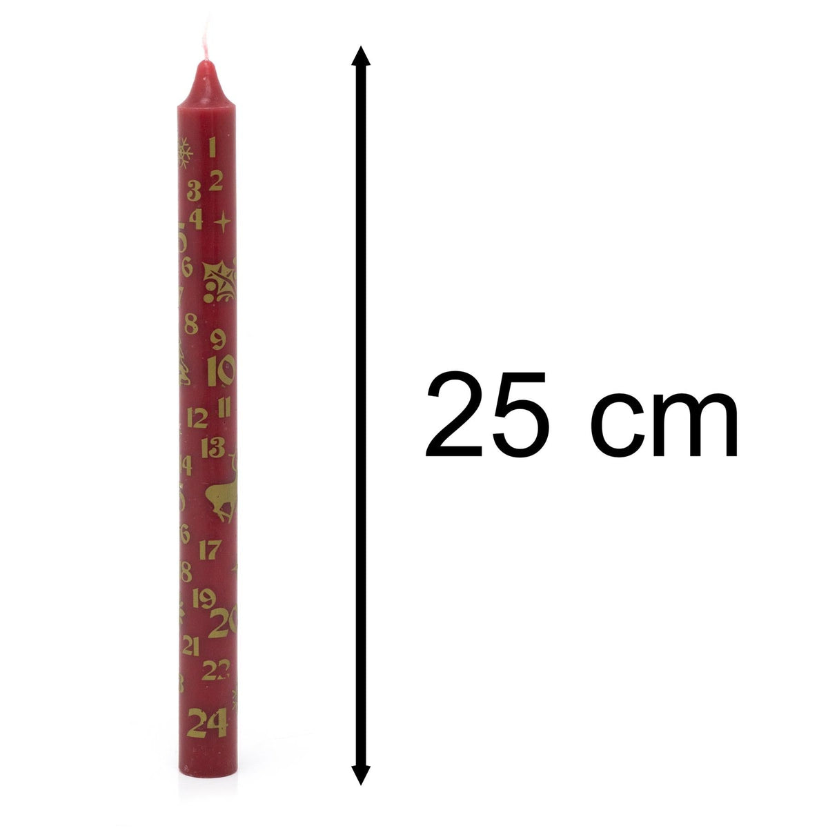 Traditional Christmas Advent Calendar Dinner Candle - Red Advent Candle Advent Candle - Tophatter Daily Deals