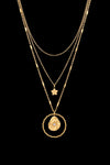 Zircon Decor Stainless Steel Necklace Gold One Size Necklaces - Tophatter Daily Deals