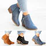 Supportive Women’s Ankle Boots - Side Zip, Suede, Casual - Tophatter Daily Deals