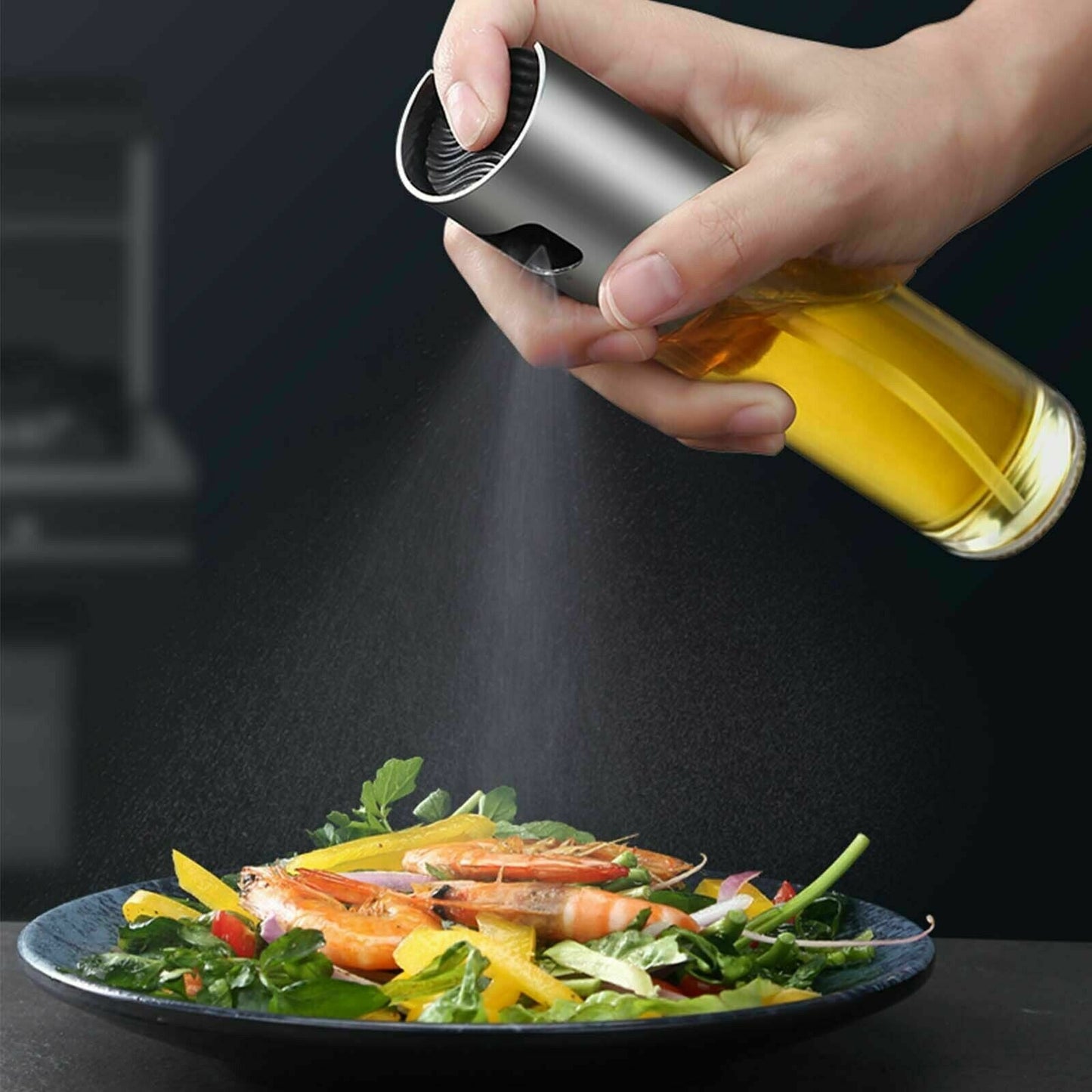 2PCS Stainless Oil Sprayer Cooking Mister Spray Fine Bottle Kitchen Tool UK 5 - Tophatter Daily Deals