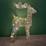 Gold LED Reindeer | Light-up Christmas Ornament in Gold Metal Wire - 40cm LED Light - Tophatter Daily Deals