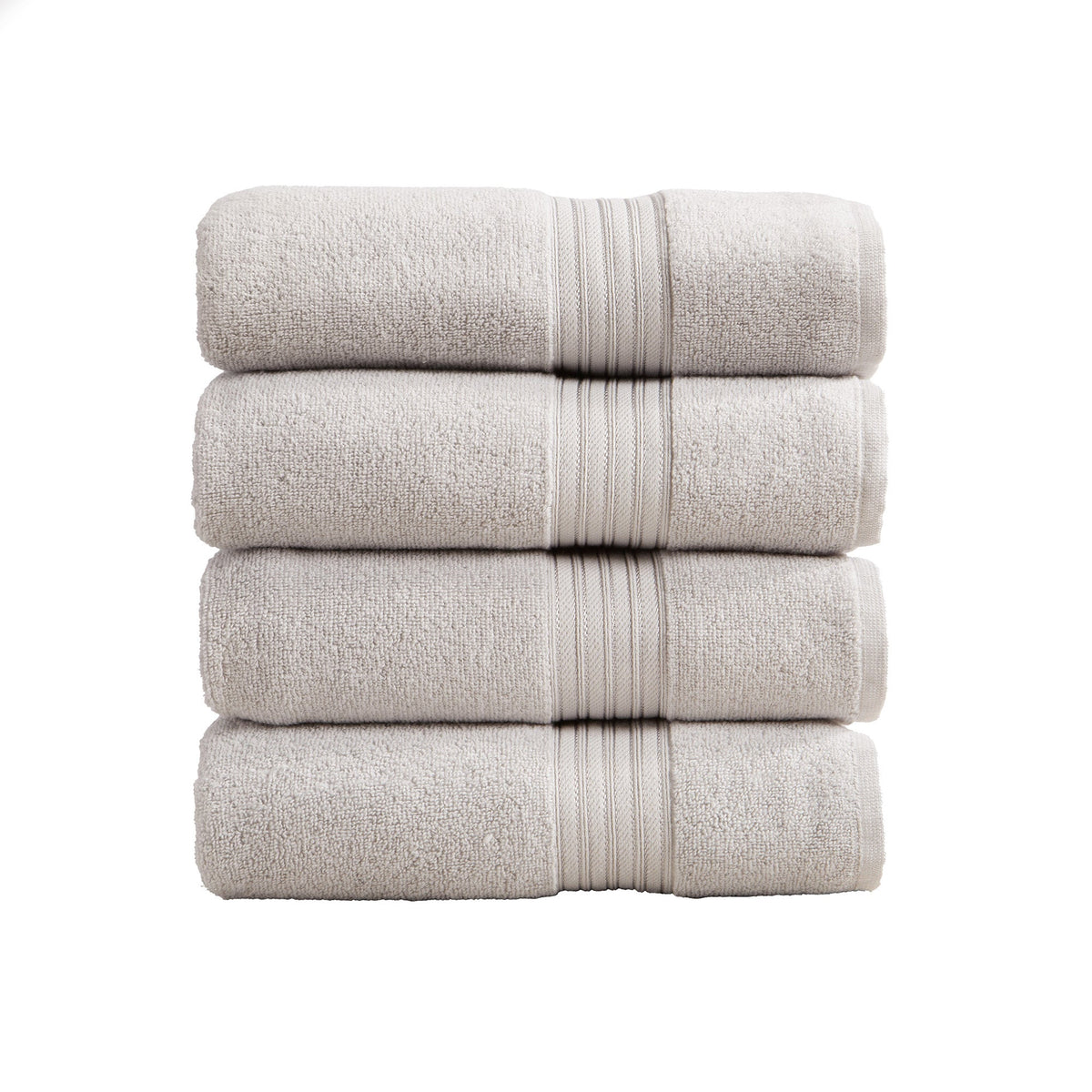 Cotton Terry Bath Towel Set - Cooper Collection Bath Towel (Pack of 4) Light Grey Bath - Tophatter Daily Deals