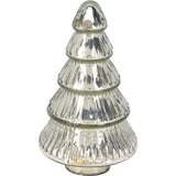 Silver Glass Christmas Tree | Freestanding Mottled Gold Tree Ornament - 20cm Ornament - Tophatter Daily Deals