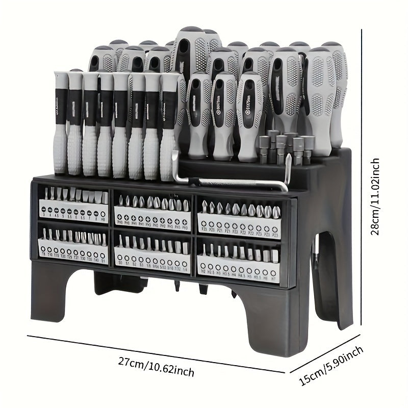 100-Piece Magnetic Screwdriver Set with Rack Tools > Other Tools > Drill & Screwdriver Accessories - Tophatter Daily Deals