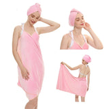 Bath Towel Sling Bath Skirt Coral Fleece Suit 0 - Tophatter Daily Deals