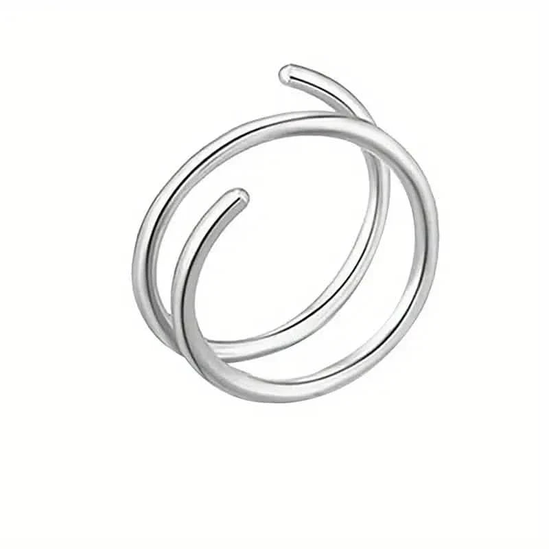 Stainless Steel Double Helix Nose Ring – 14K Gold Plated Hot Style Piercing Jewelry for Women Silver Earrings - Tophatter Daily Deals