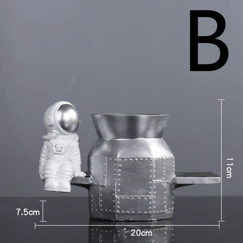 Astronaut Spaceman Decoration TV Cabinet Wine Cabinet Book B Silver 0 - Tophatter Daily Deals