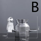 Astronaut Spaceman Decoration TV Cabinet Wine Cabinet Book B Silver 0 - Tophatter Daily Deals