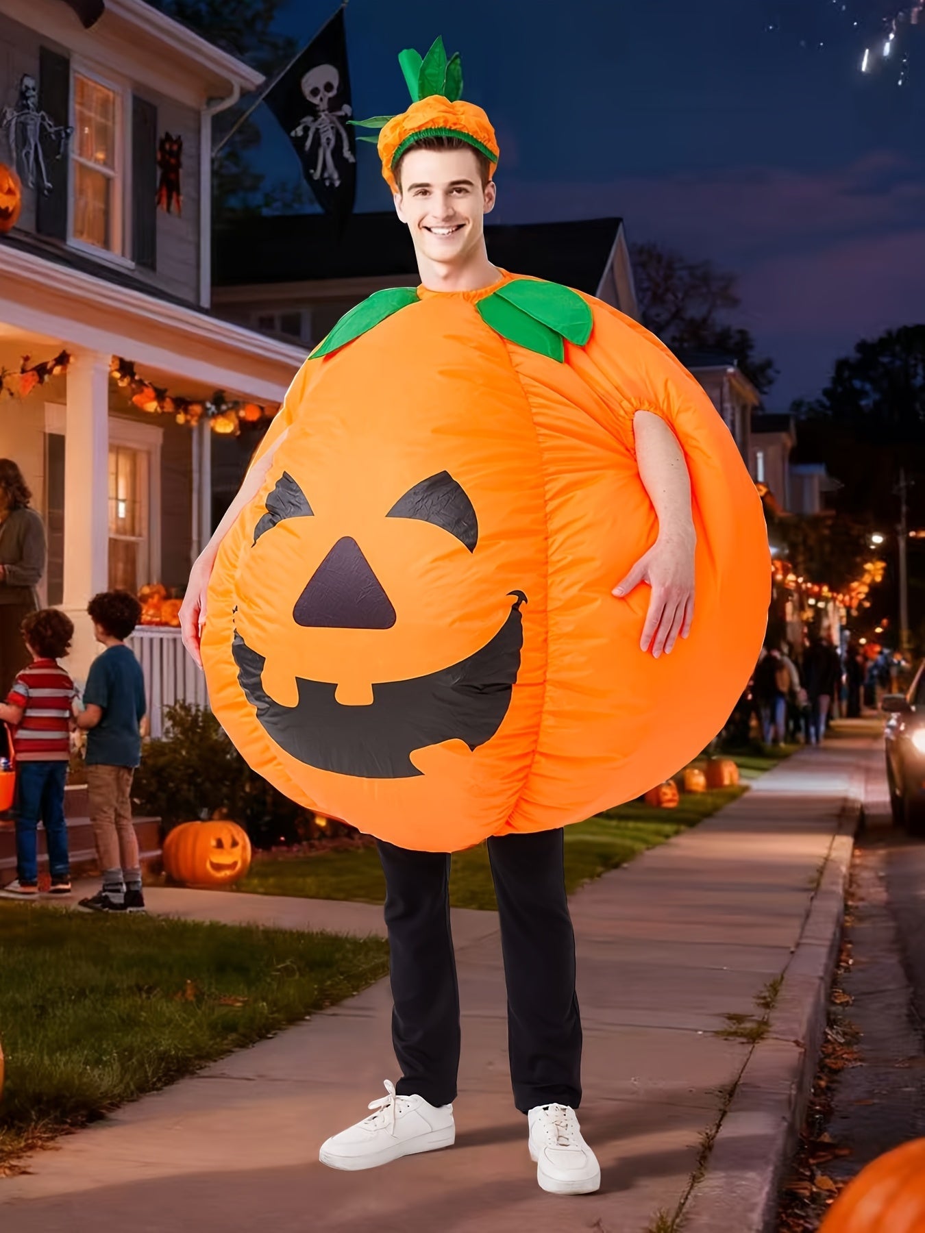 Inflatable Pumpkin Costume Adult One-Piece Suit Halloween - Tophatter Daily Deals