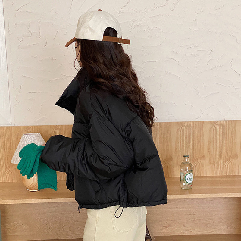 Insulating Women’s Cropped Puffer Coat - Boxy Polyester 3D Changing Face Moving Picture Frame - Tophatter Daily Deals