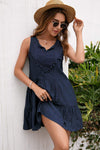 Tassel Tie Lace Trim Sleeveless Dress Dark Navy Casual Dresses - Tophatter Daily Deals