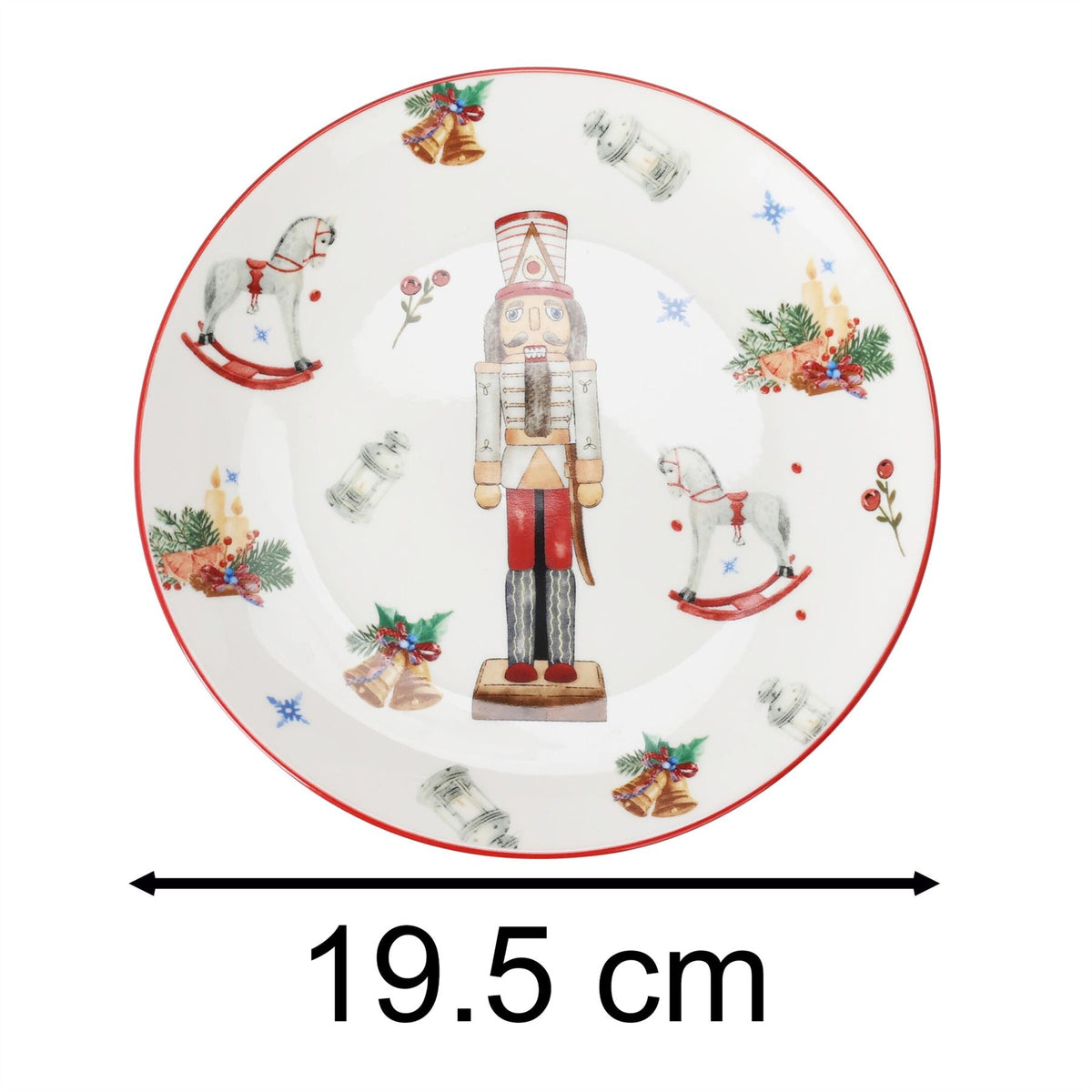 Christmas Nutcracker Side Plate | Traditional Festive Ceramic Snack Plate 19.5cm Plate - Tophatter Daily Deals