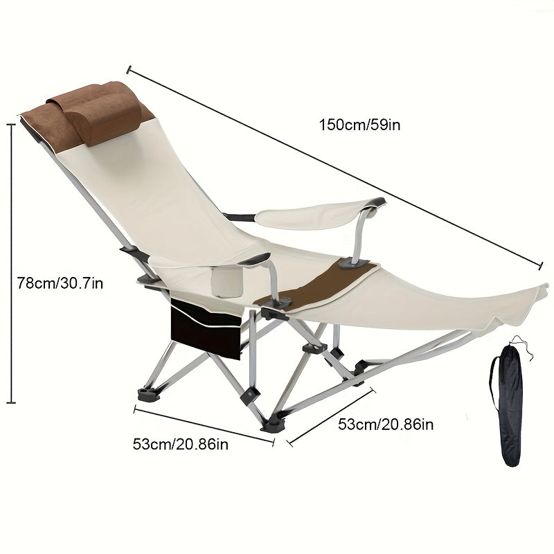 Iron Beach Chair Folding Outdoor Recliner Outdoor Chairs - Tophatter Daily Deals