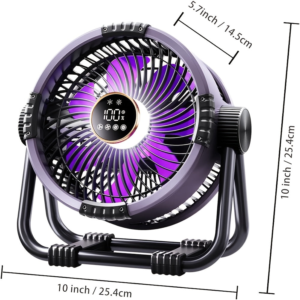 Outdoor Camping Fan USB Rechargeable Desk Accessories - Tophatter Daily Deals