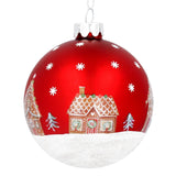 Gingerbread House Red Christmas Bauble | Christmas Tree Hanging Ornament - 8cm Baubles - Tophatter Daily Deals