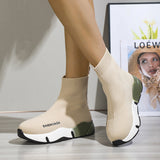 Black Sock Boots For Women Platform Shoes 4 - Tophatter Daily Deals