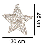 Gold Christmas Star Light | Gold Wire LED Standing Star Decoration - 30cm LED Light - Tophatter Daily Deals